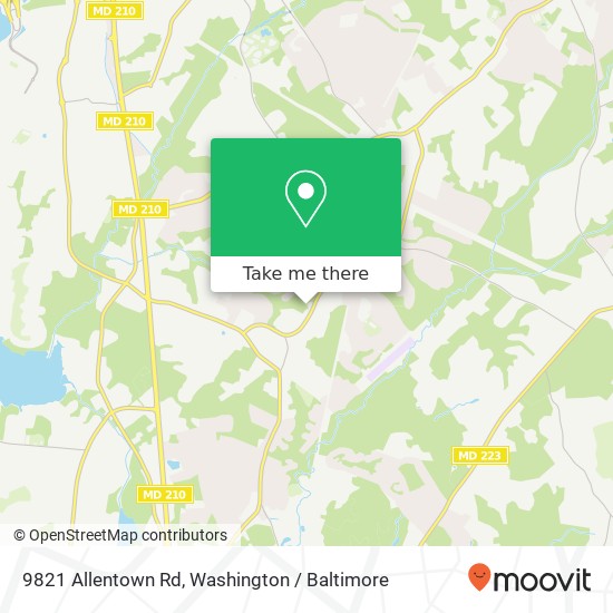 Mapa de 9821 Allentown Rd, Fort Washington, MD 20744