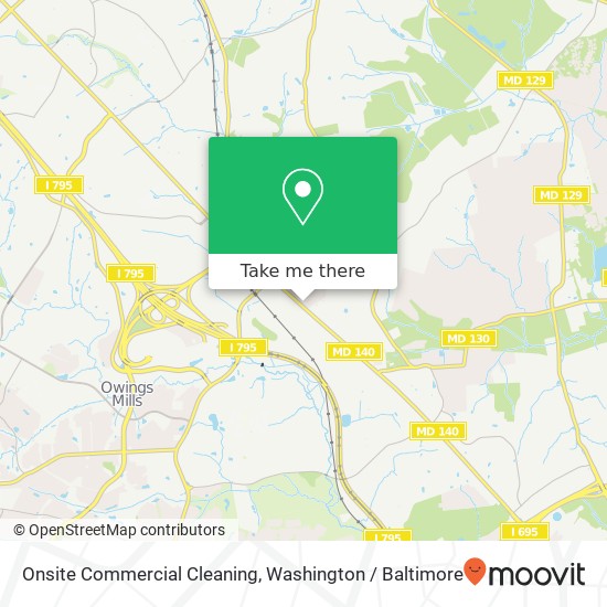 Mapa de Onsite Commercial Cleaning, 9921 Reisterstown Rd