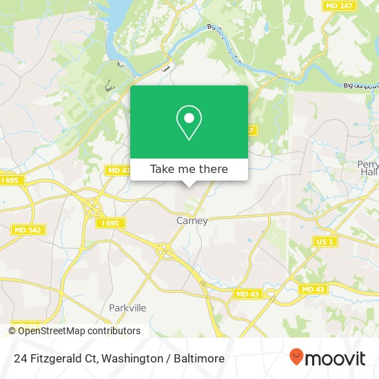 Mapa de 24 Fitzgerald Ct, Parkville, MD 21234