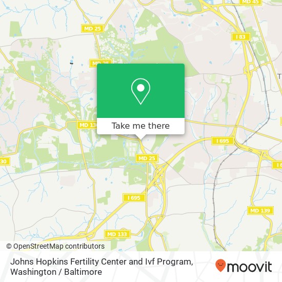 Mapa de Johns Hopkins Fertility Center and Ivf Program, 10755 Falls Rd