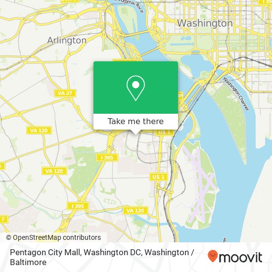 Pentagon City Mall, Washington DC map