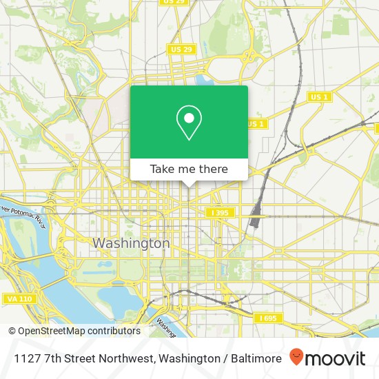 Mapa de 1127 7th Street Northwest, 1127 7th St NW, Washington, DC 20001, USA