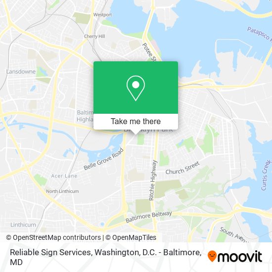 Reliable Sign Services map