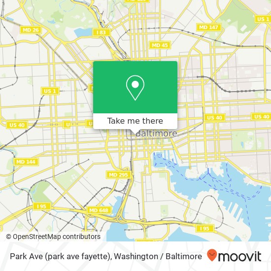 Park Ave (park ave fayette), Baltimore, MD 21201 map