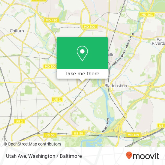 Mapa de Utah Ave, Brentwood, MD 20722