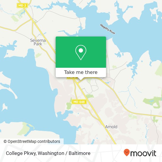 Mapa de College Pkwy, Arnold, MD 21012