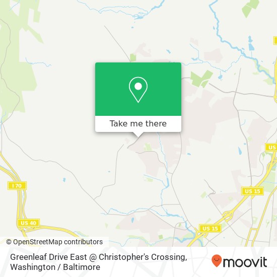 Mapa de Greenleaf Drive East @ Christopher's Crossing