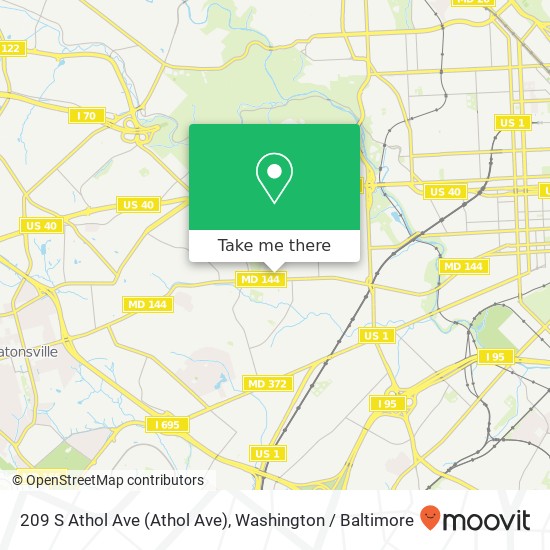 Mapa de 209 S Athol Ave (Athol Ave), Baltimore, MD 21229