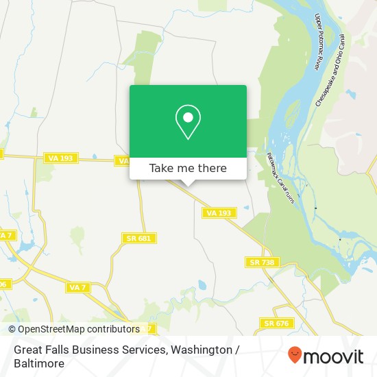 Mapa de Great Falls Business Services, 9514 Georgetown Pike