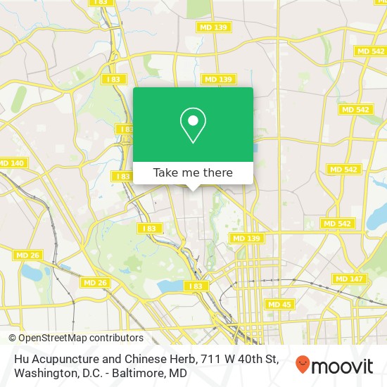 Mapa de Hu Acupuncture and Chinese Herb, 711 W 40th St