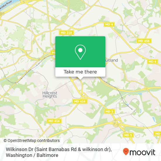 Mapa de Wilkinson Dr (Saint Barnabas Rd & wilkinson dr), Suitland (SILVER HILL), MD 20746