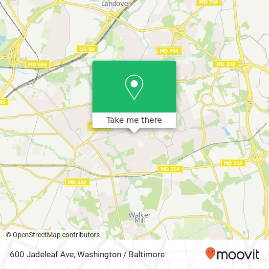 Mapa de 600 Jadeleaf Ave, Capitol Heights, MD 20743