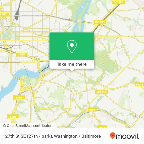 Mapa de 27th St SE (27th / park), Washington, DC 20020
