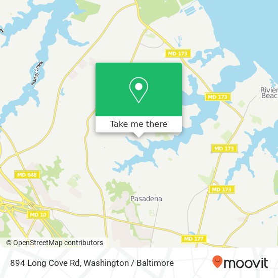 Mapa de 894 Long Cove Rd, Glen Burnie, MD 21060