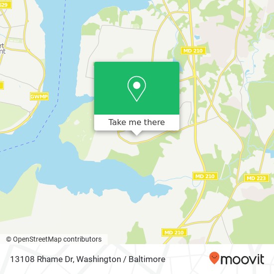 Mapa de 13108 Rhame Dr, Fort Washington, MD 20744