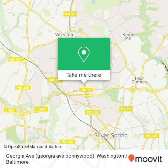 Mapa de Georgia Ave (georgia ave bonnywood), Silver Spring, MD 20902