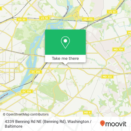 Mapa de 4339 Benning Rd NE (Benning Rd), Washington, DC 20019