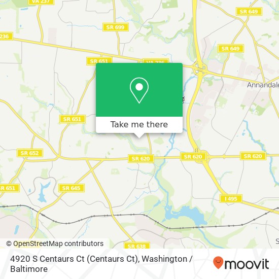 Mapa de 4920 S Centaurs Ct (Centaurs Ct), Annandale, VA 22003