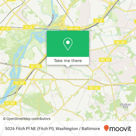 Mapa de 5026 Fitch Pl NE (Fitch Pl), Washington, DC 20019