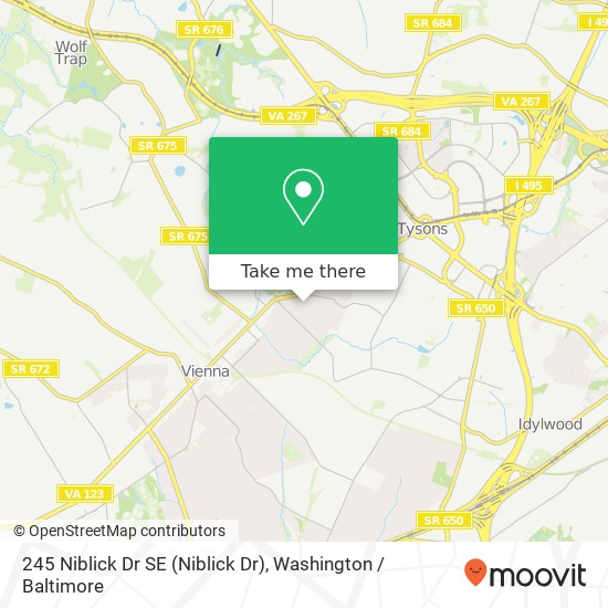 245 Niblick Dr SE (Niblick Dr), Vienna, VA 22180 map