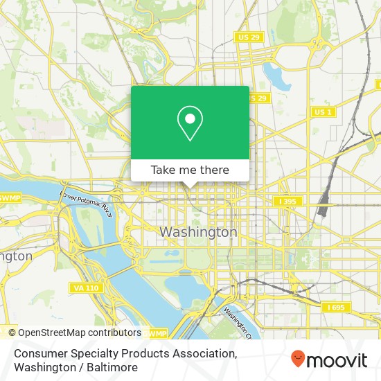 Mapa de Consumer Specialty Products Association, 1667 K St NW