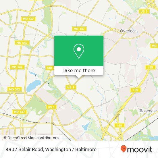 Mapa de 4902 Belair Road, 4902 Belair Rd, Baltimore, MD 21206, USA