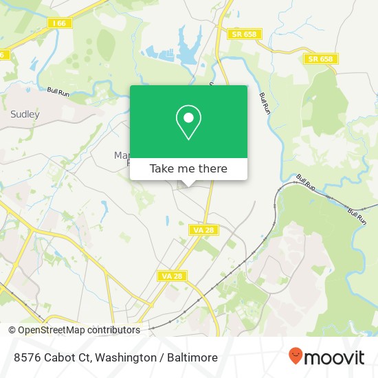 Mapa de 8576 Cabot Ct, Manassas, VA 20111