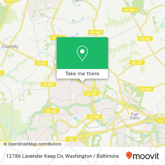 Mapa de 12786 Lavender Keep Cir, Fairfax, VA 22033