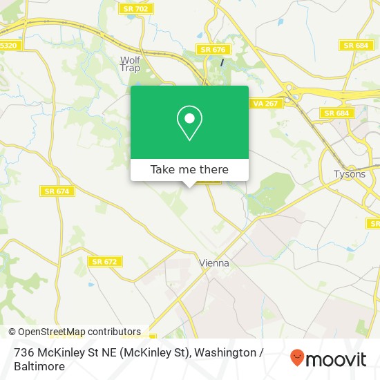 Mapa de 736 McKinley St NE (McKinley St), Vienna, VA 22180