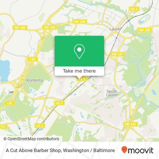 Mapa de A Cut Above Barber Shop, 13512 Baltimore Ave