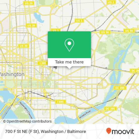 Mapa de 700 F St NE (F St), Washington, DC 20002