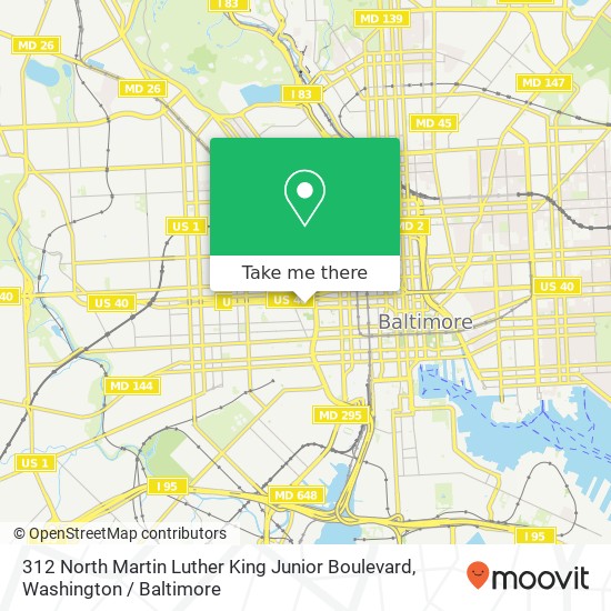 Mapa de 312 North Martin Luther King Junior Boulevard