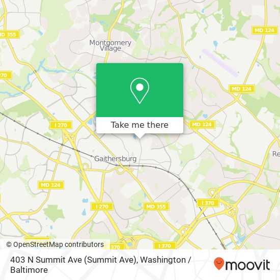 Mapa de 403 N Summit Ave (Summit Ave), Gaithersburg, MD 20877