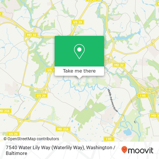 Mapa de 7540 Water Lily Way (Waterlily Way), Columbia, MD 21046