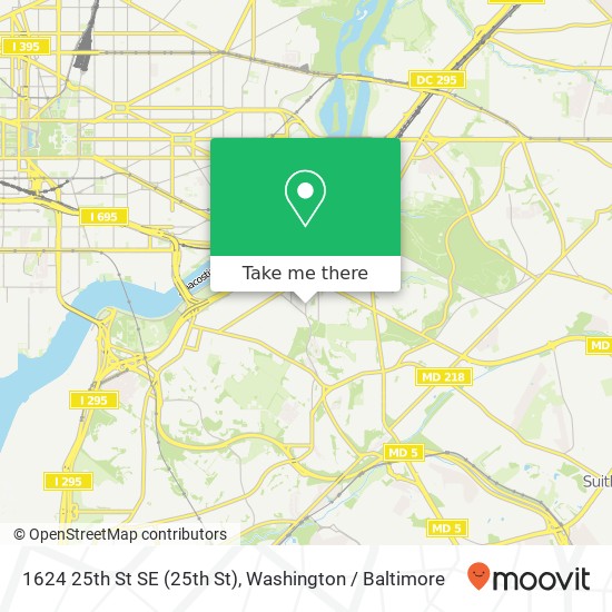 Mapa de 1624 25th St SE (25th St), Washington, DC 20020
