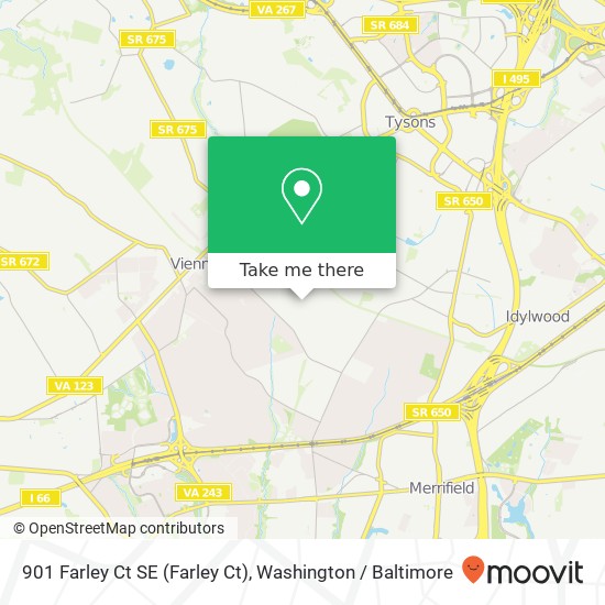 Mapa de 901 Farley Ct SE (Farley Ct), Vienna, VA 22180
