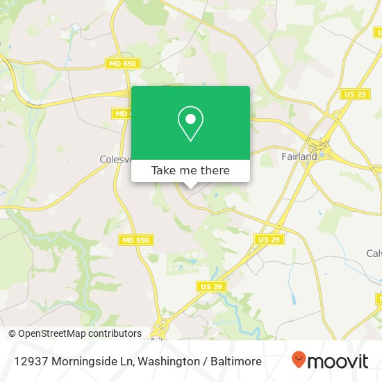 12937 Morningside Ln, Silver Spring, MD 20904 map