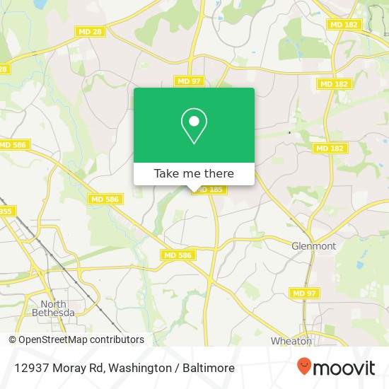 Mapa de 12937 Moray Rd, Silver Spring, MD 20906