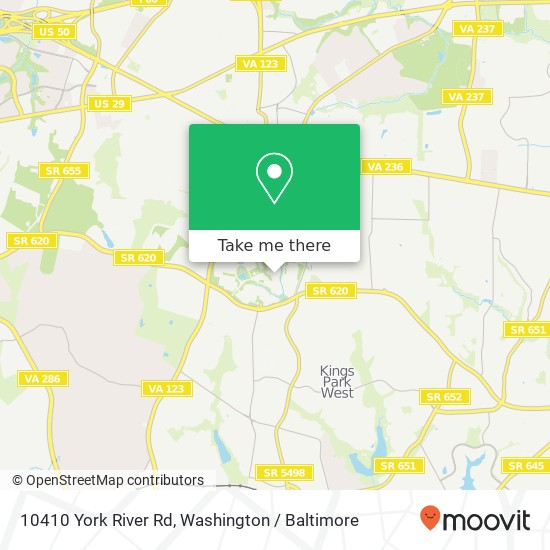 Mapa de 10410 York River Rd, Fairfax, VA 22030