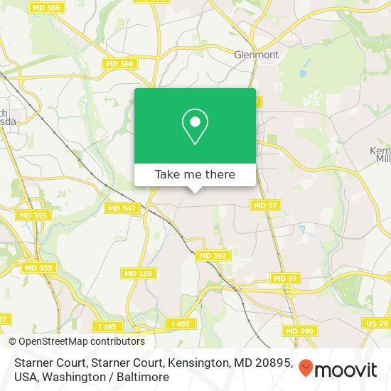 Starner Court, Starner Court, Kensington, MD 20895, USA map