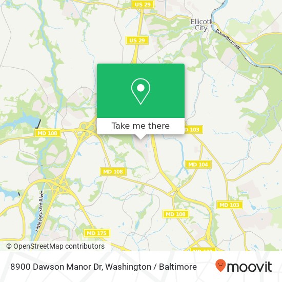 8900 Dawson Manor Dr, Ellicott City, MD 21043 map