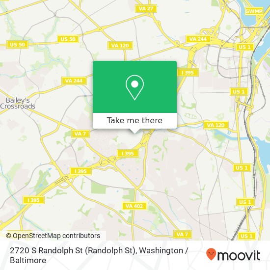 Mapa de 2720 S Randolph St (Randolph St), Arlington, VA 22206