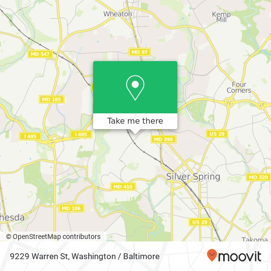 Mapa de 9229 Warren St, Silver Spring, MD 20910