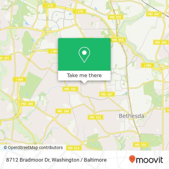 Mapa de 8712 Bradmoor Dr, Bethesda, MD 20817