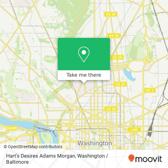 Mapa de Hart's Desires Adams Morgan, 2408 18th St NW