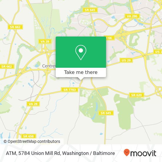 Mapa de ATM, 5784 Union Mill Rd