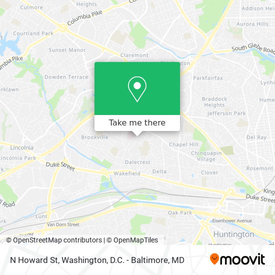 N Howard St map