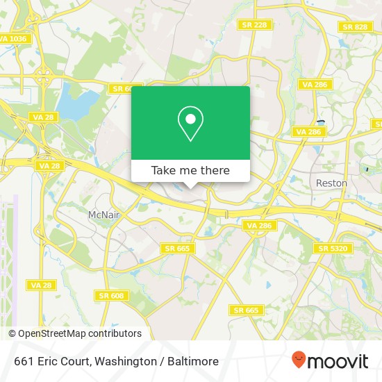 Mapa de 661 Eric Court, 661 Eric Ct, Herndon, VA 20170, USA