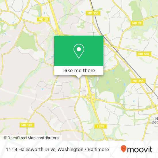 1118 Halesworth Drive, 1118 Halesworth Dr, Rockville, MD 20854, USA map