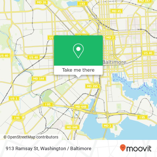 Mapa de 913 Ramsay St, Baltimore, MD 21223